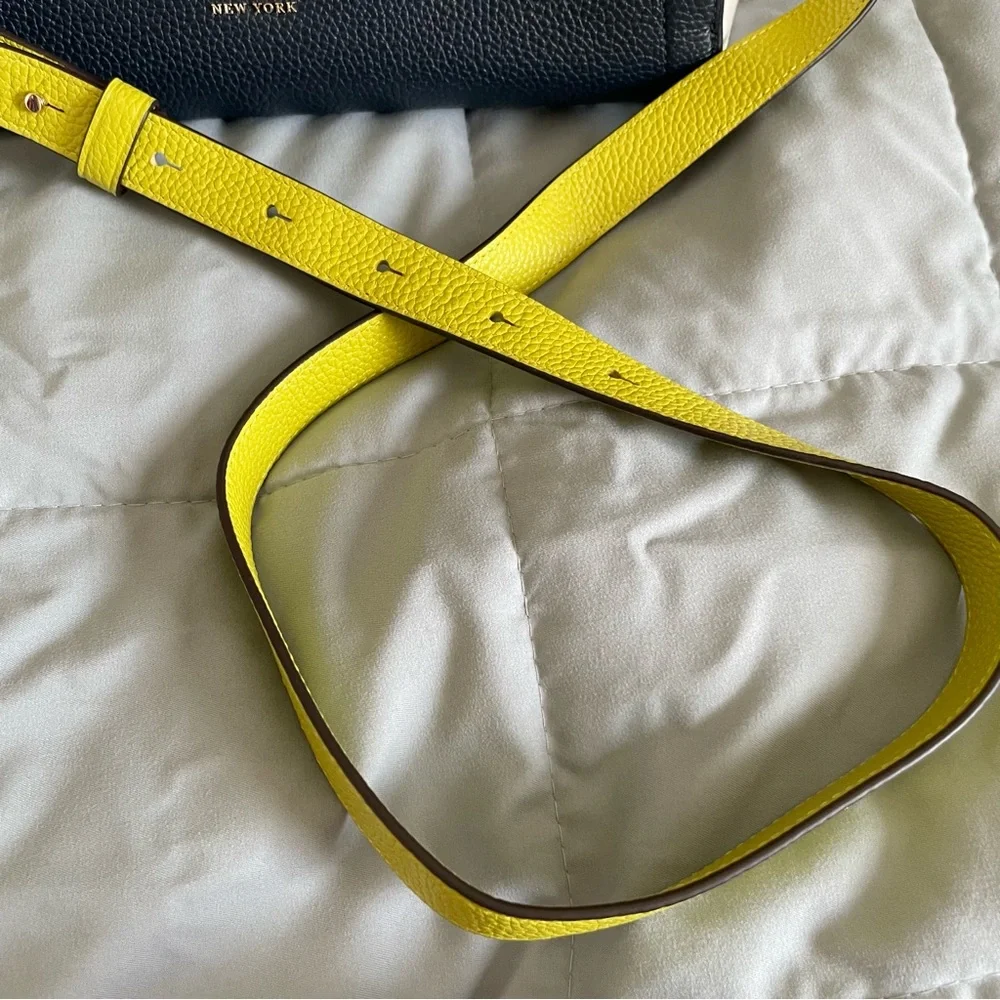 Kate Spade Navy and Green Colorblock Knott Purse Pebbled‎ Leather Medium